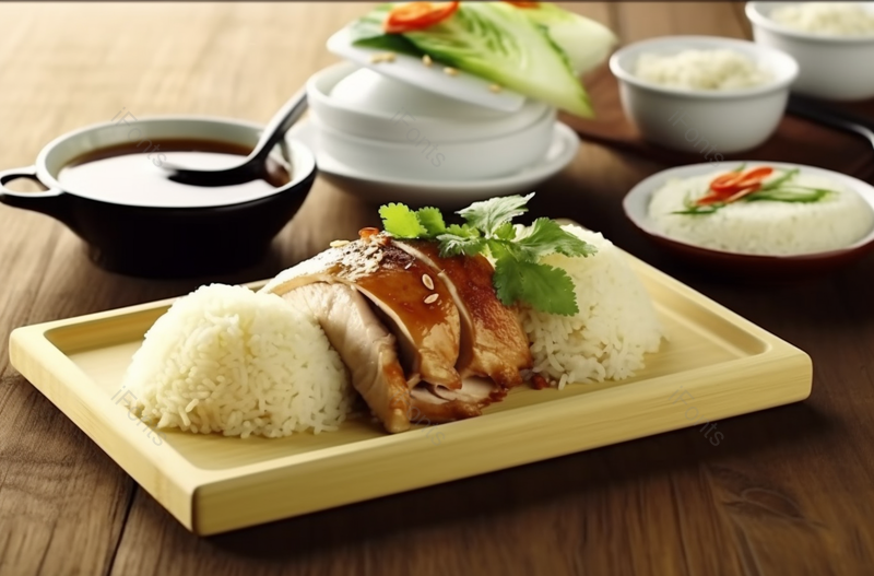特色美食鸡肉米饭拼盘托盘摆拍,高清,摄影图,摄影图片,图片大全,摄影图免费下载